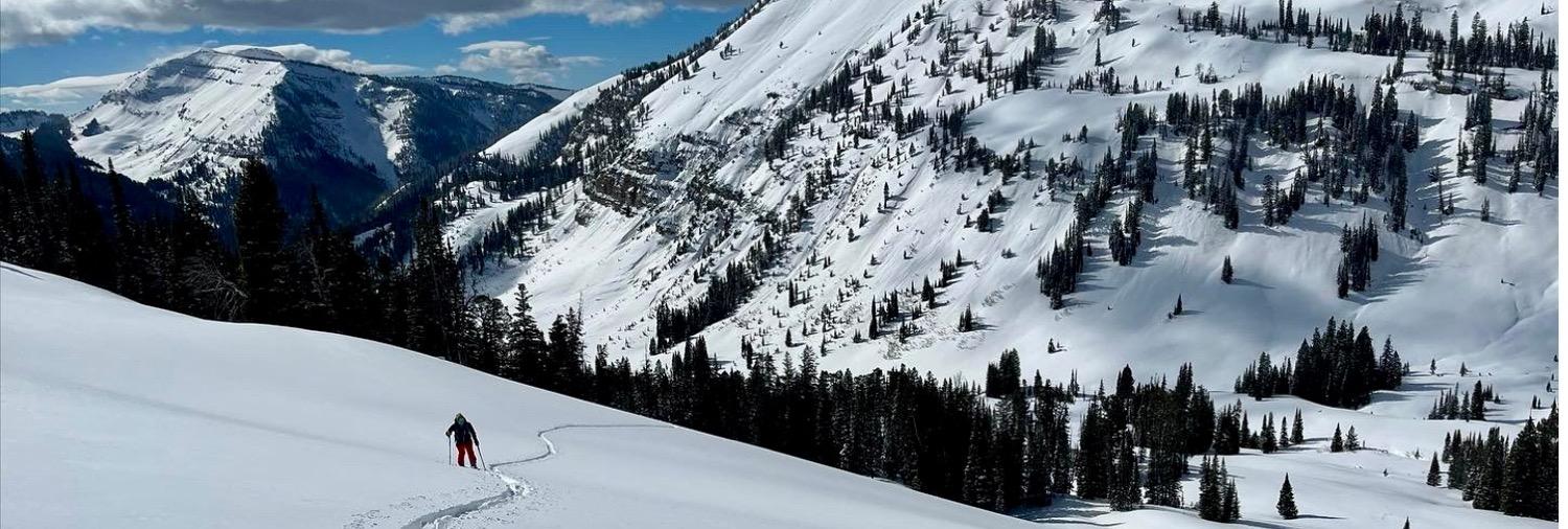 A snow covered mountainous landscape