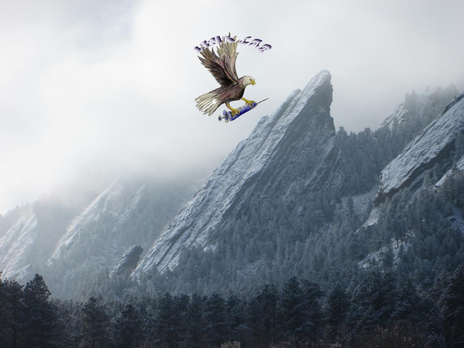 Boulder Flatirons with Link Lab insignia