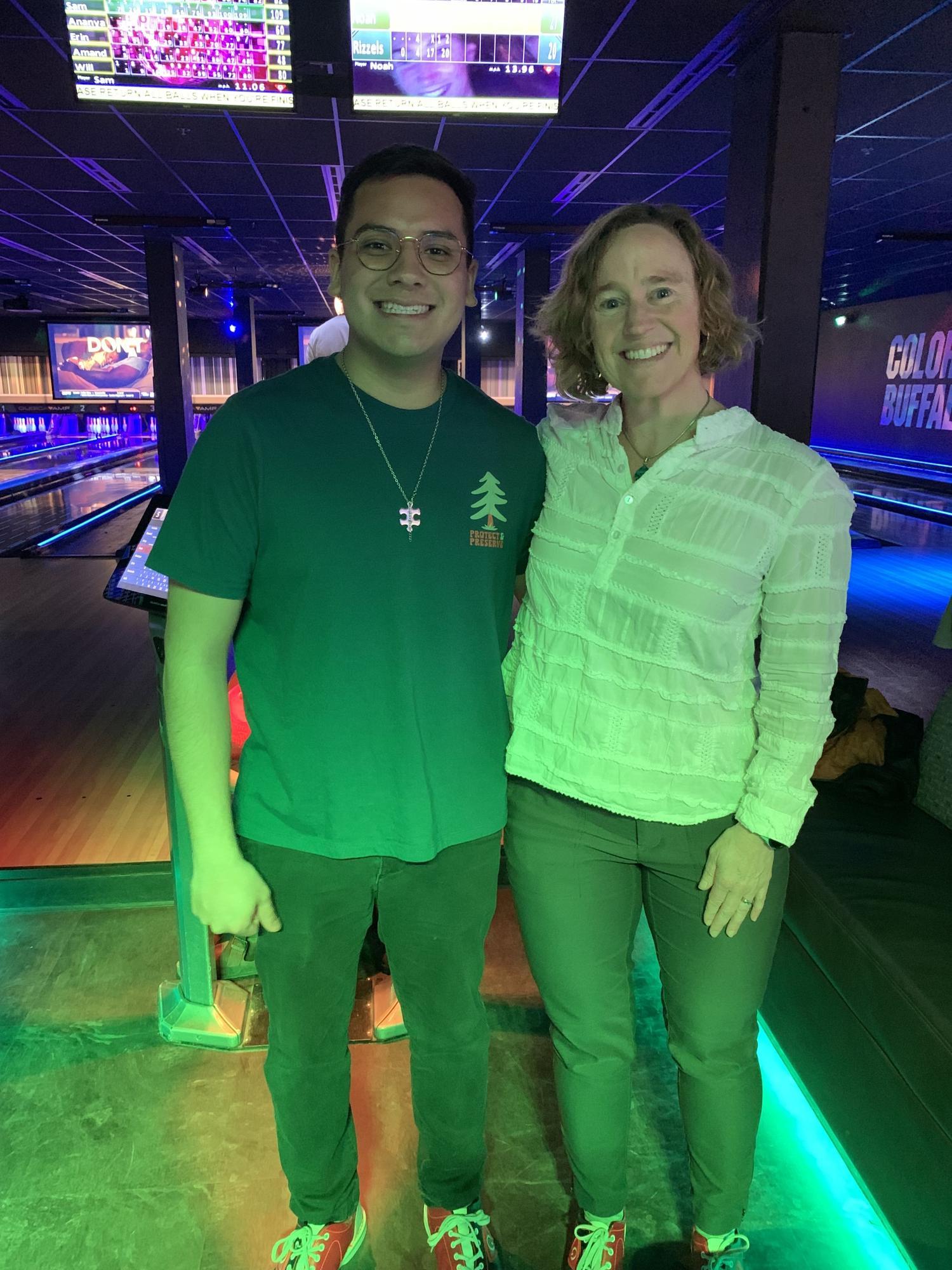 Daniel and Amy at the Connection after Daniel passed his orals!