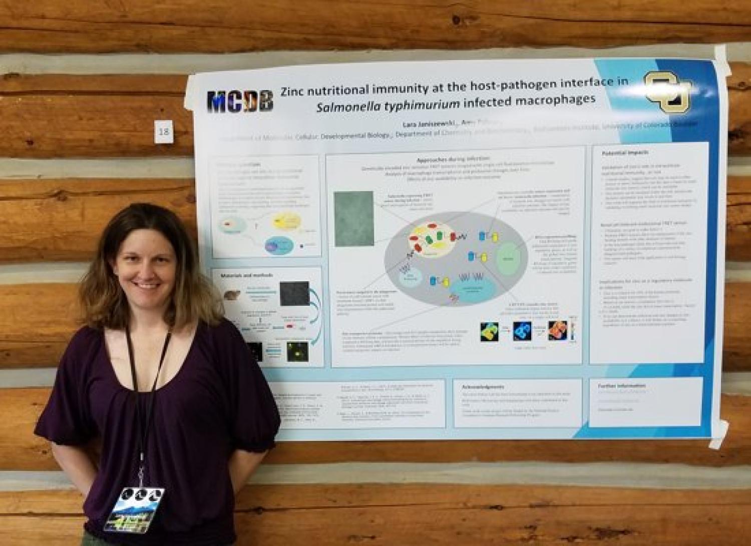 Lara with her poster