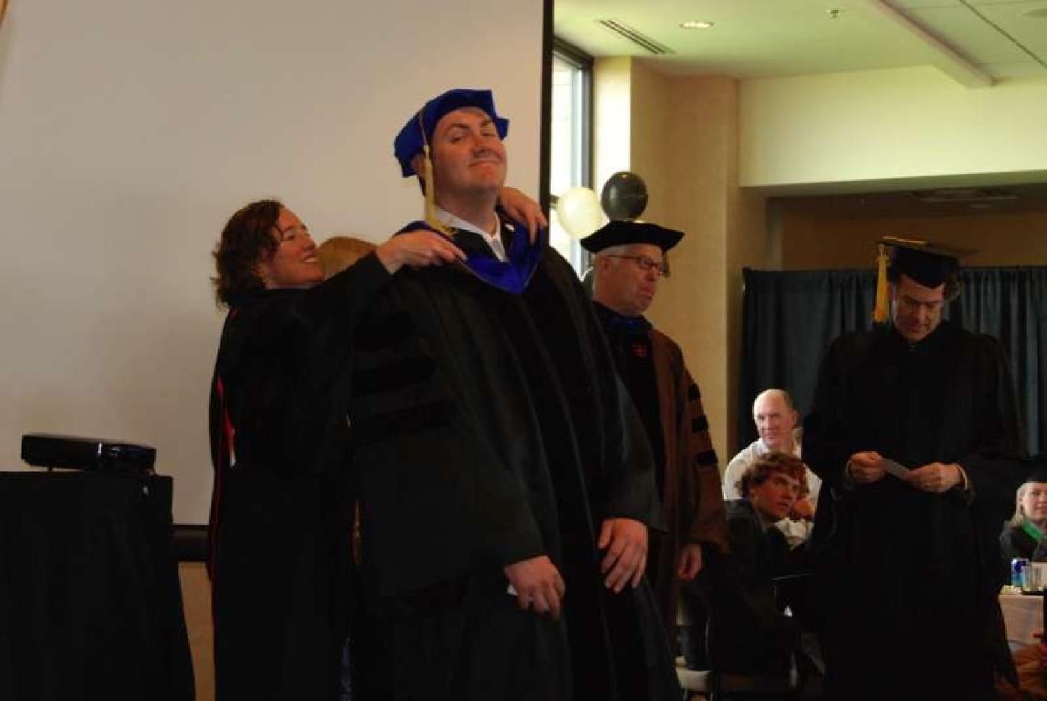 Schuyler at his commencement ceremony.