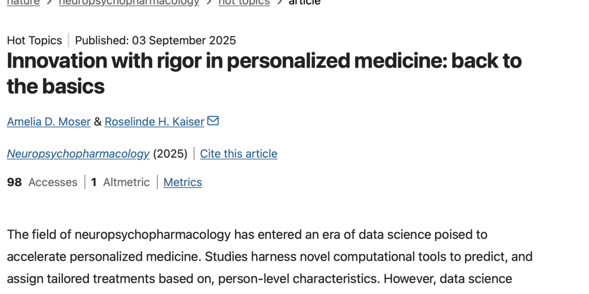 Innovation with rigor in personalized medicine