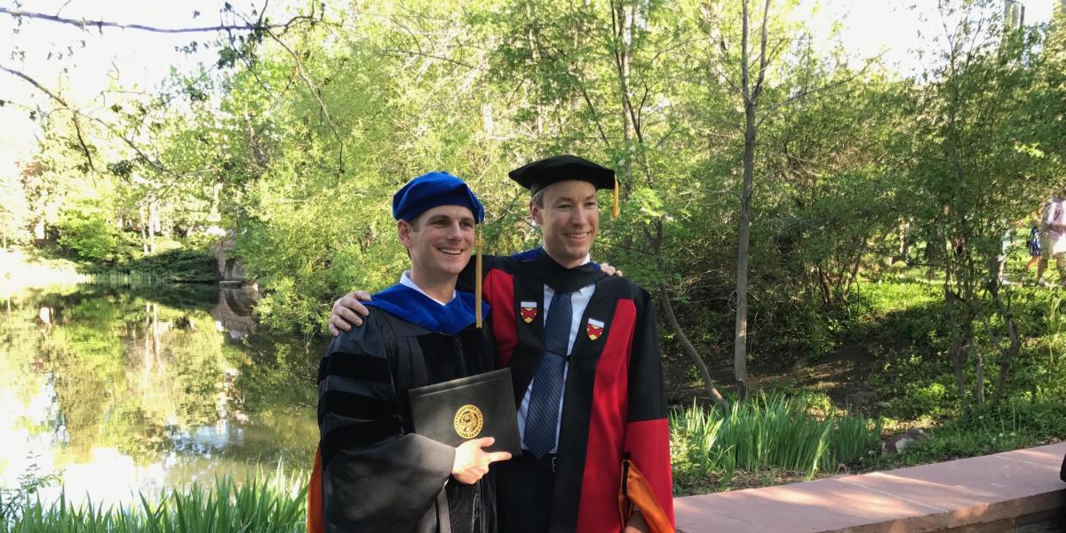 Greg Rieker and Paul Schroeder at graduation