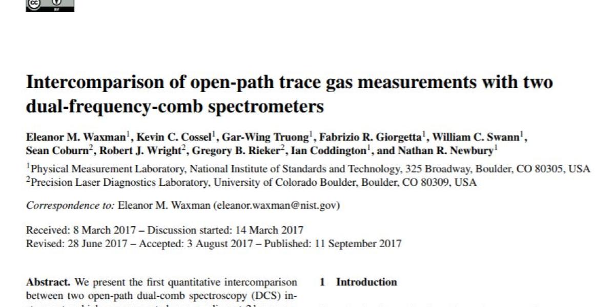 The front page of Eleanor's paper in Atmospheric Measurement Techniques