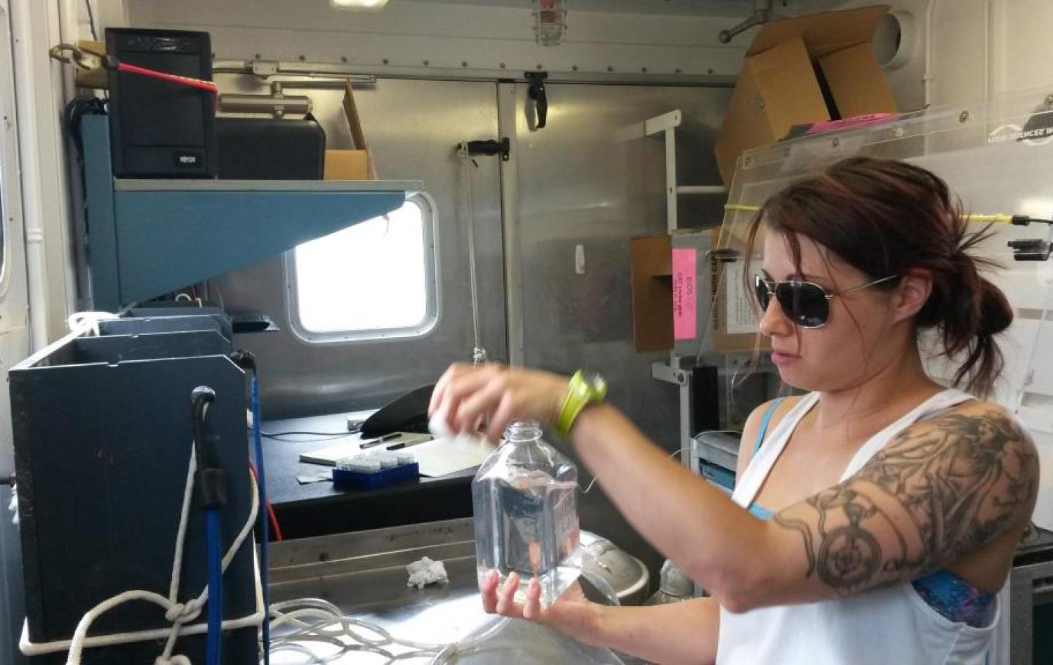 RPL Post-doc Lauren Seyler at work in the lab.