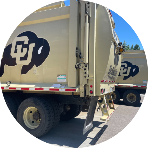 CU Boulder garbage trucks