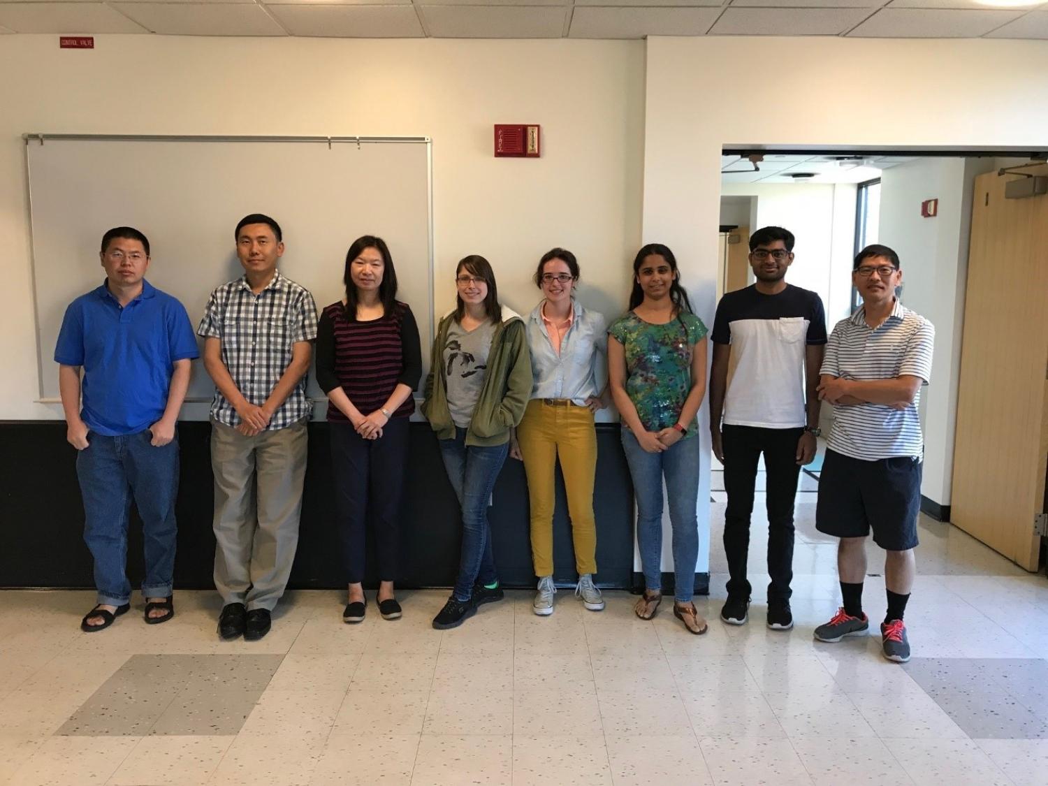 June 2018 From left: Haijia Yu, Jingshi Shen, Yan Ouyang, Lauren Crisman, Bridget Menasche, Ishara Datta, Rathan Kumar, MyeongSeon Lee