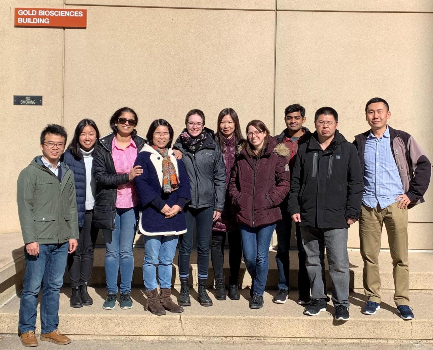 From left: Chun Wan, Tricia Nguyen, Isharra Da tta, Shifeng Wan, Bridget Menasche, Yan Ouyang, Lauren Crisman, Rathan Kumar, Haijia Yu, Jingshi Shen