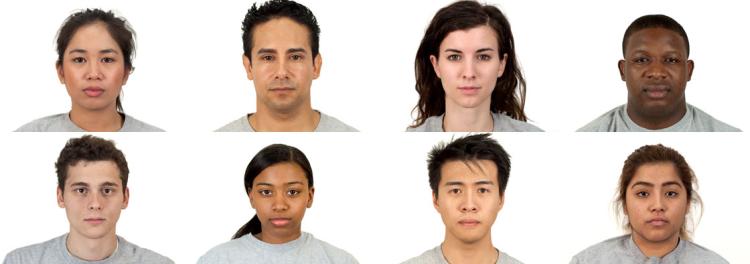 photo of multiple faces from the chicago face db