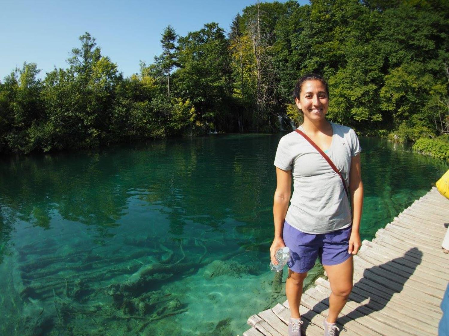 Kathryn enjoying Plitvice Lakes National Park in Croatia