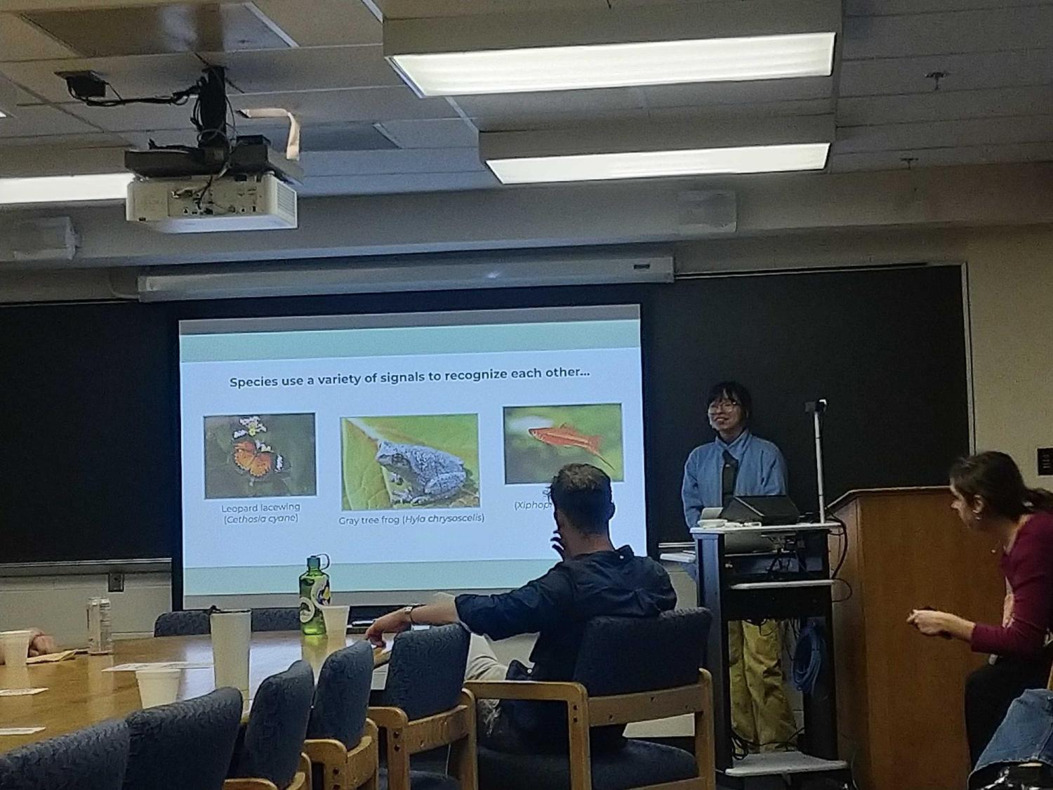Olivia speaking at the EBIO Club symposium