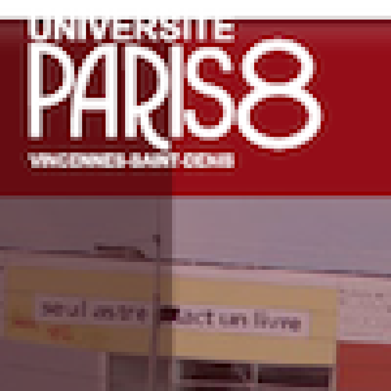 A red and grey book cover. It says Universite Paris8