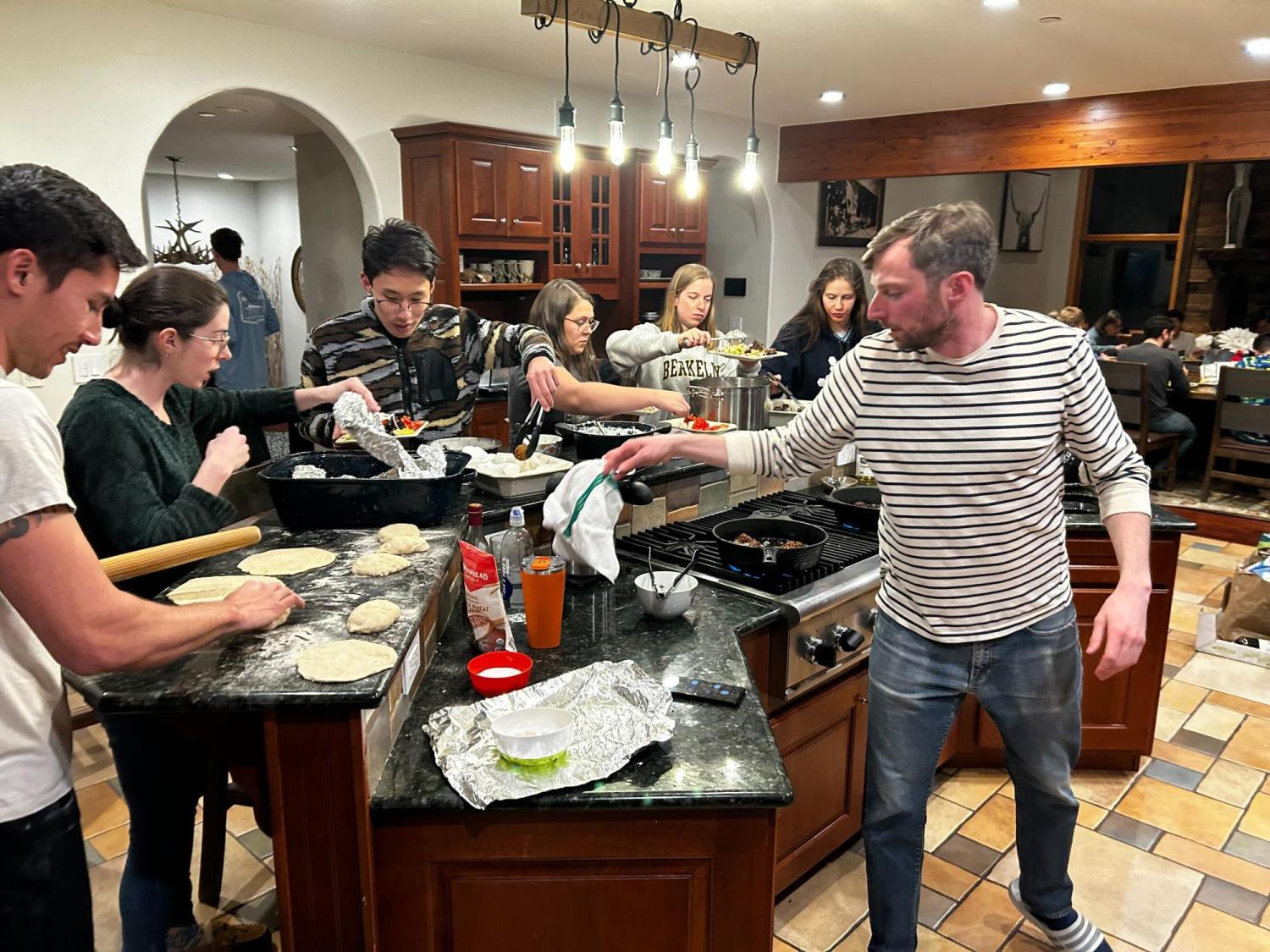 Cooking at the winter retreat