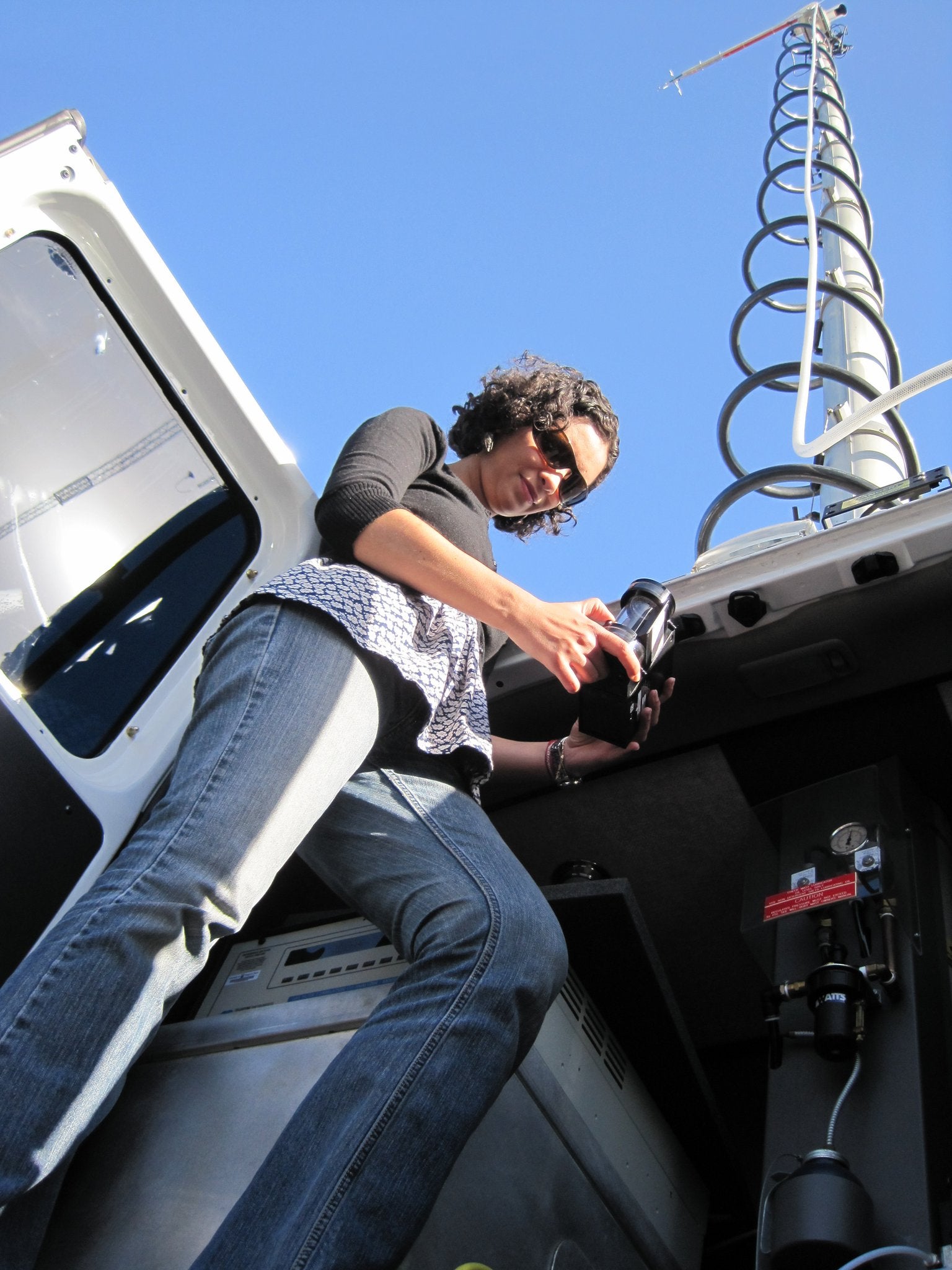 Marina Vance with the FLAME van