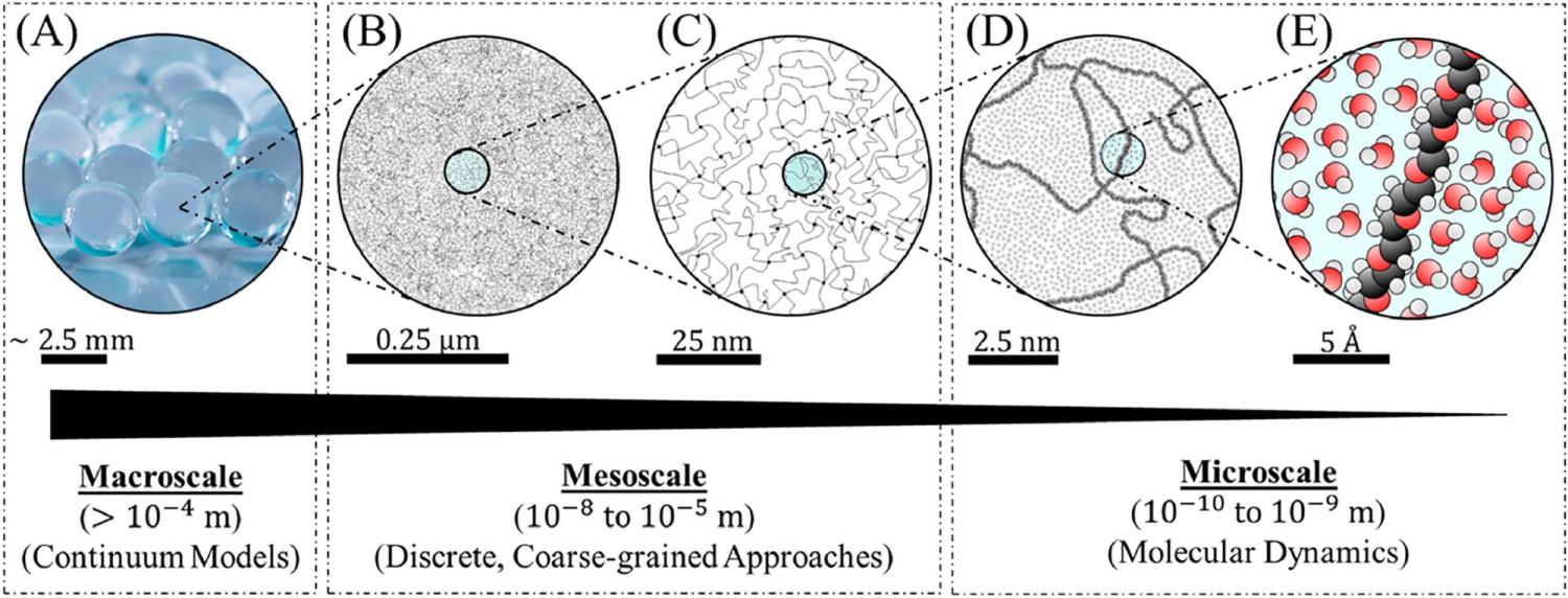 macroscale to microscale of gels