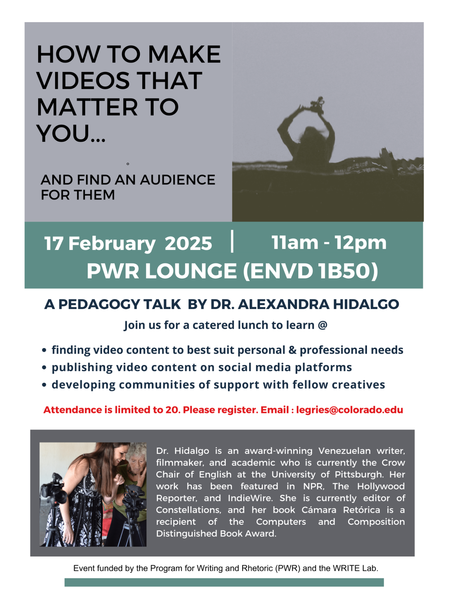 Flyer for Workshop on Video Production and Distribution