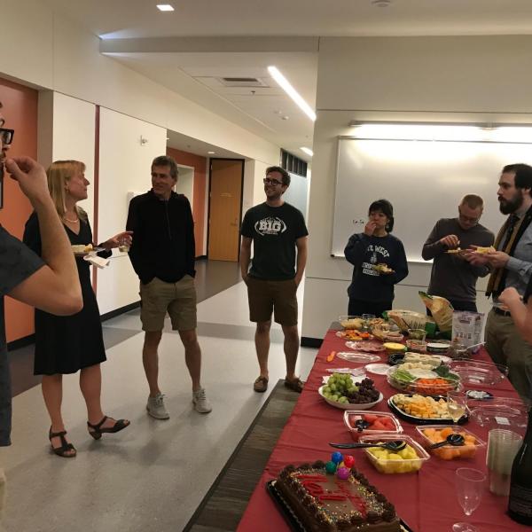 The 2nd floor celebrates Neil's defense