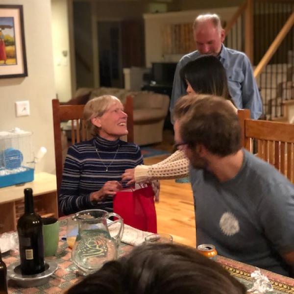 Rita gives Leslie a retirement gift