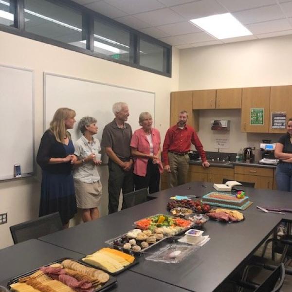 Leslie gives a retirement speech