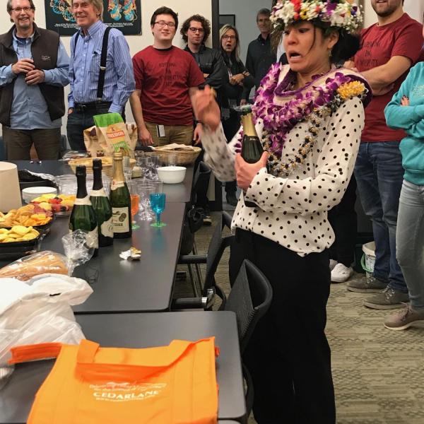 The cork gives way! Congratulations Meagan!