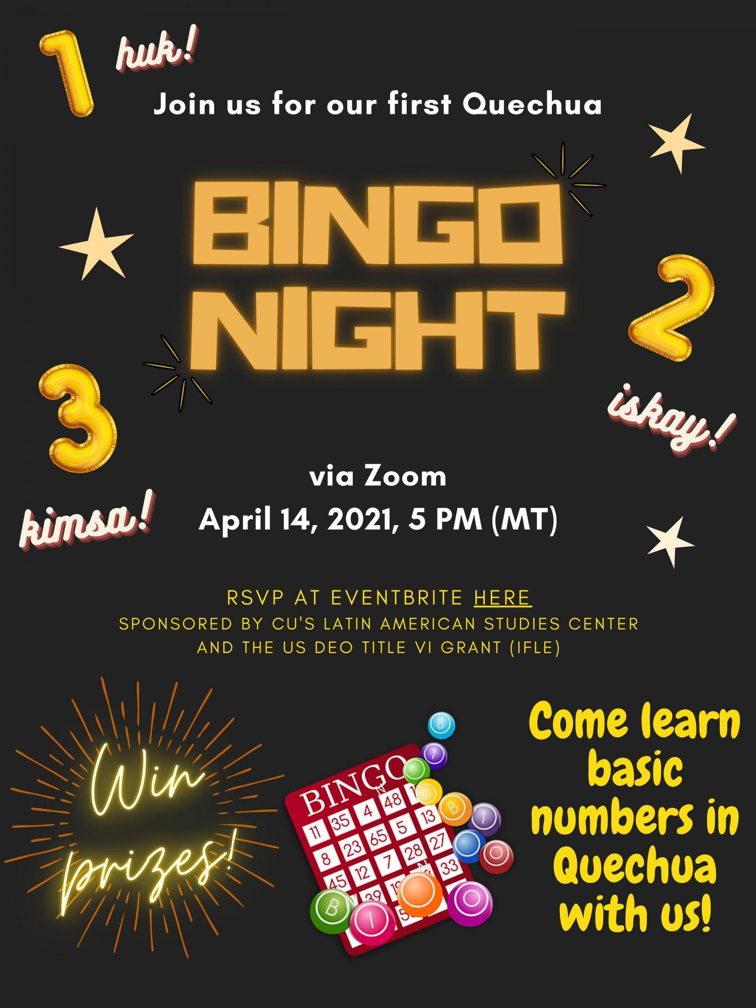 Quechua Bingo Night