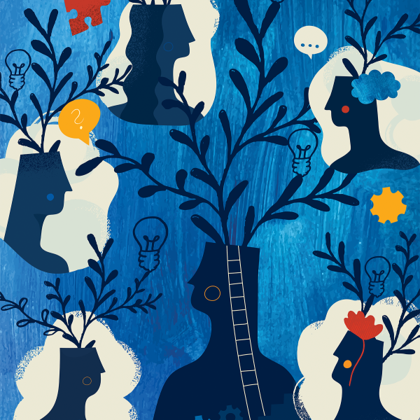 Stock image of a brain and learnings