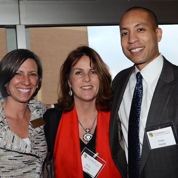 Banquet Chair Lucy Stark ('98), Darla Daniel ('01), and Law Alumni Board Chair Franz Hardy ('00)