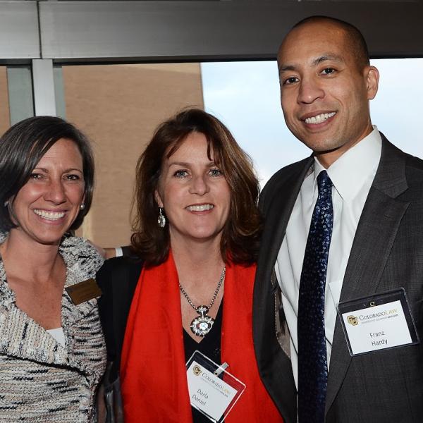 Banquet Chair Lucy Stark ('98), Darla Daniel ('01), and Law Alumni Board Chair Franz Hardy ('00)