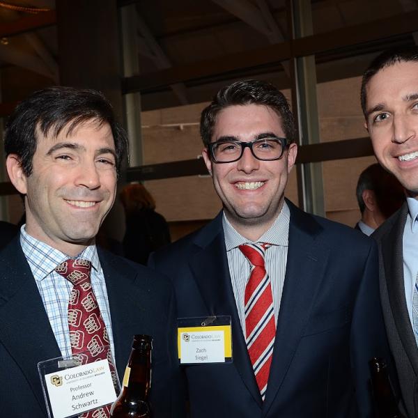 Associate Professor Andrew Schwartz, Zach Siegel ('15), and Avi Loewenstein ('10)