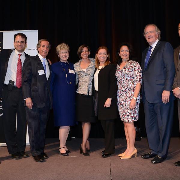 David Barash, Dean Weiser, Steven W. Farber ('68), the Honorable Marcia S. Krieger ('79), Lucy Stark ('98), Fiona Arnold, Michelle M. Lucero ('89), Norman Brownstein ('68), and Franz Hardy ('00)