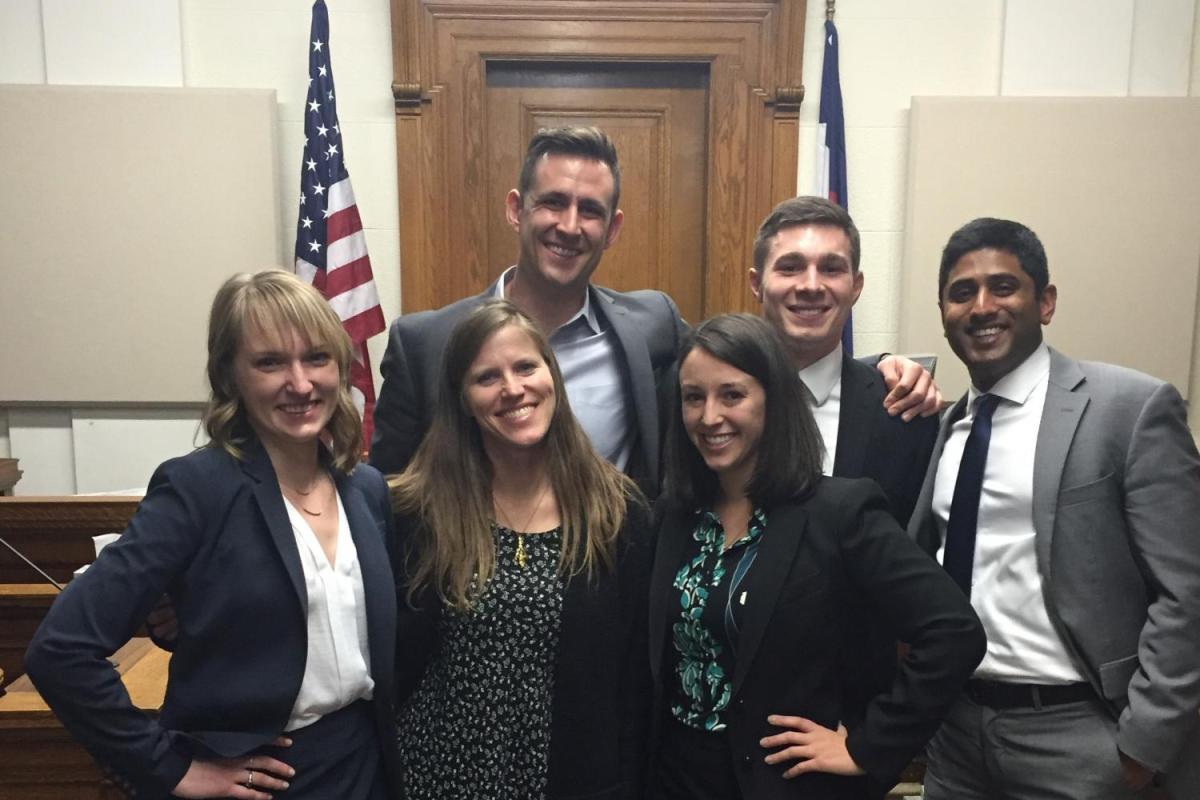 Ann England and mock trial students