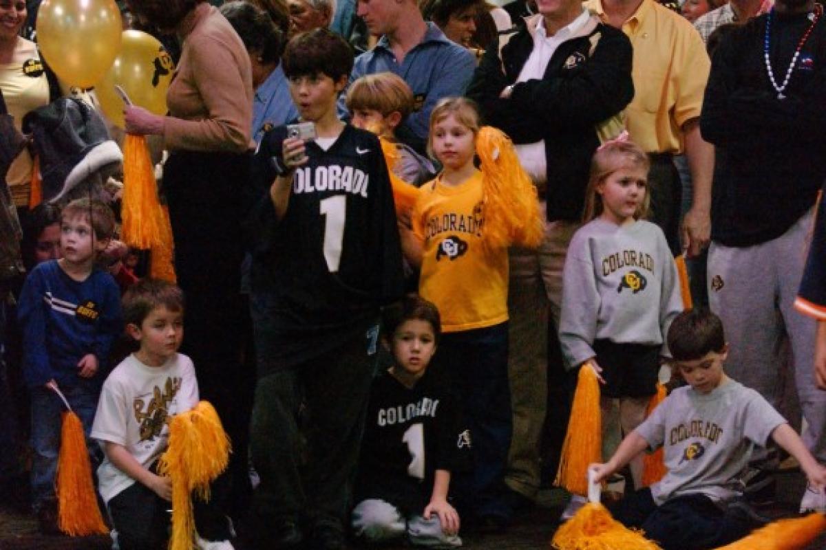 Children at CU Buffs football game