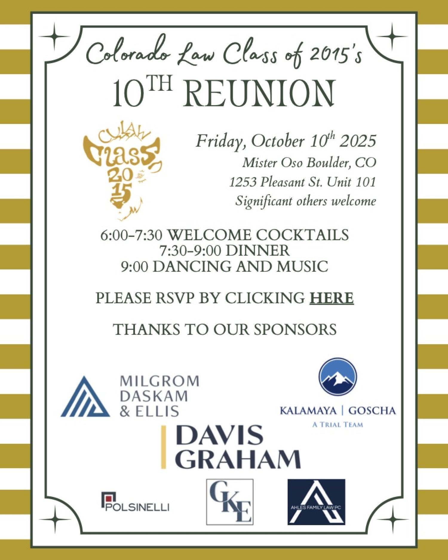 10th Reunion Details