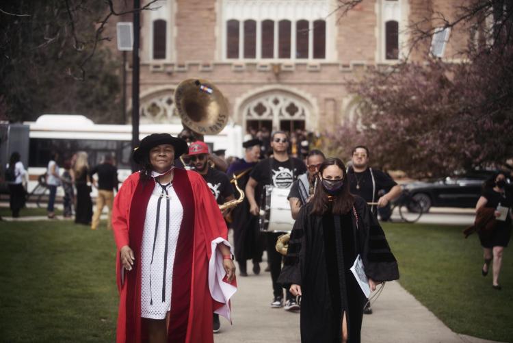Dean Inniss and Associate Dean Horowitz lead recessional