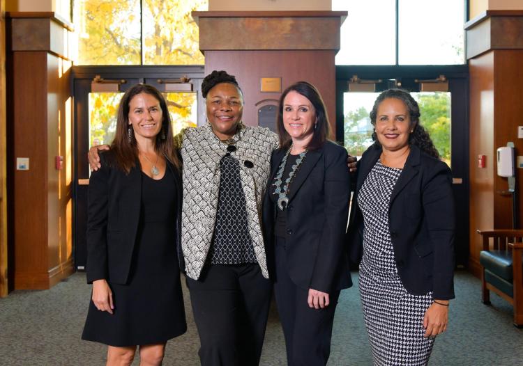 Professor Kristen Carpenter, Dean Lolita Buckner Inniss, Chief Justice Angela Riley, Professor Suzette Malveaux.