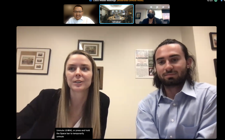 Screenshot of student attorneys working with members of the Southern Ute Indian Tribe on Zoom