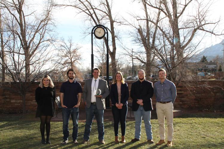 Pictured: Director Gregor MacGregor with Student Deputy Directors Ellen Beckert, Cameron Abatti, Mary Slosson, Jackson Dunivan, and Oliver Skelly. Not Pictured: Student Deputy Director Grace Jimenez.