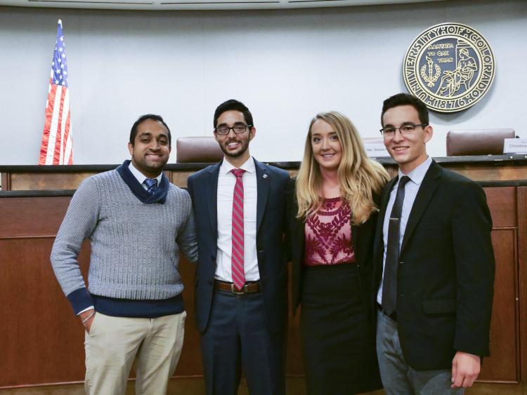 Winners Cordova and Pullam with their witnesses.