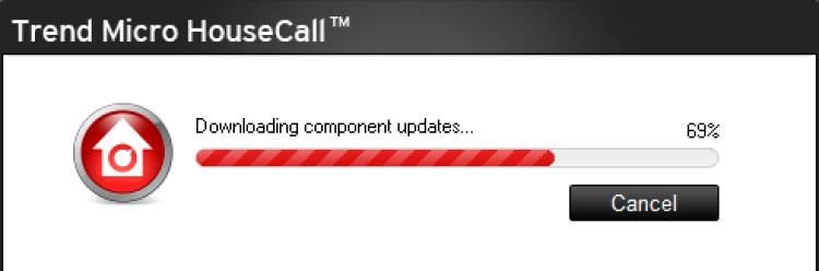 Screenshot showing housecall updating.