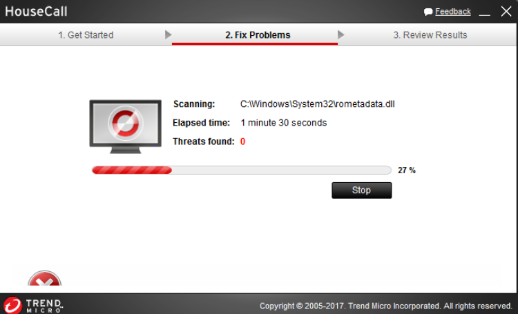 Scan underway with TrendMicro's housecall tool.