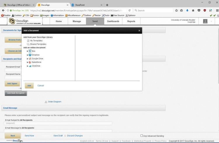 The online document menu