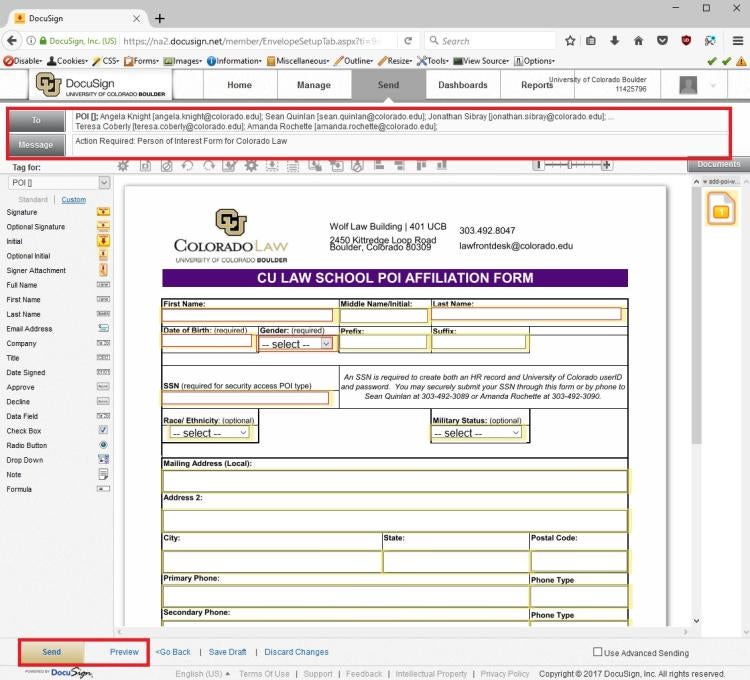 document settings