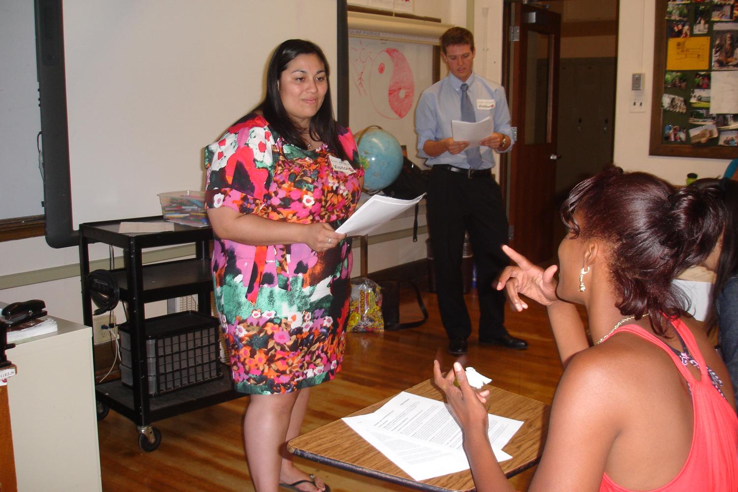 Teacher and students