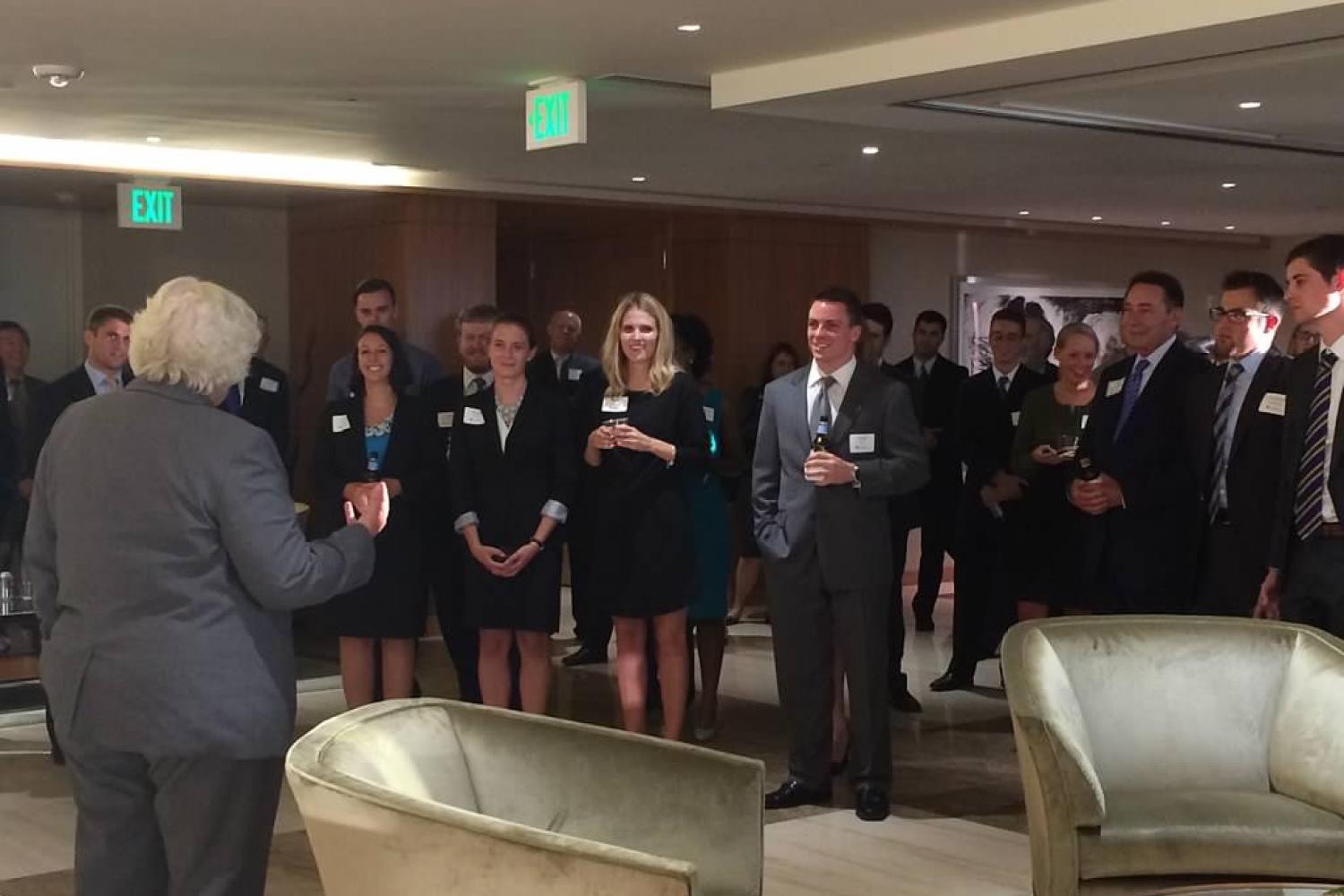 Chief Justice Rice speaking to students