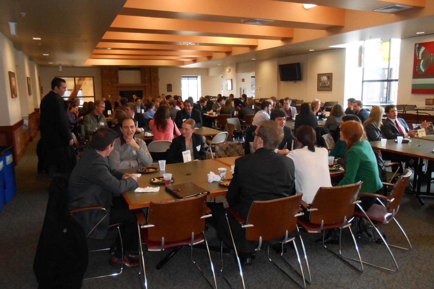 Students create professional connections with employers during the Networking Lunch.