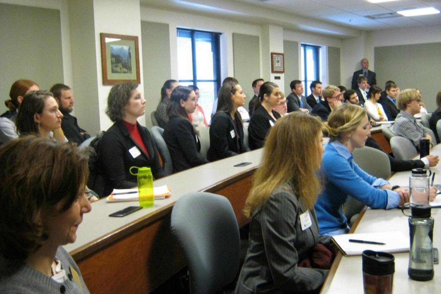 First-year students enjoyed the opportunity to hear about the job hunting experiences of members of the 2L class.