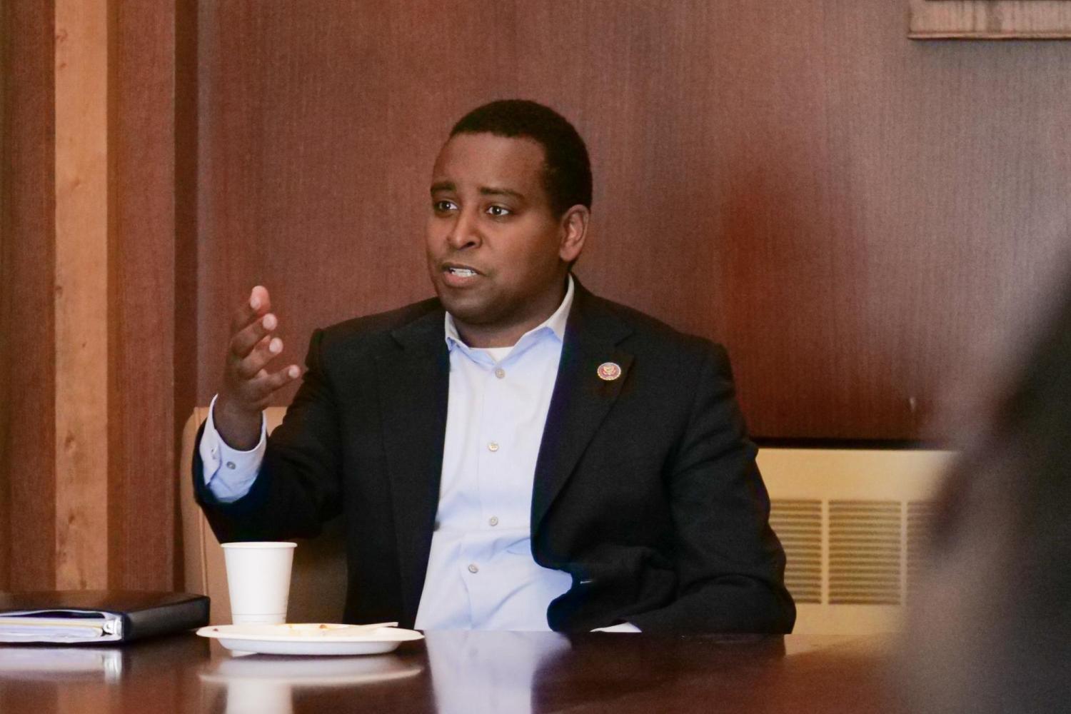 Photo of Representative Joe Neguse at Colorado Law