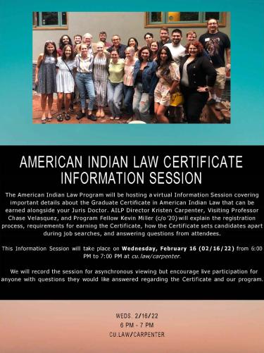 AILP Certificate Information Session: Image of AILP Program faculty and students, text block featuring same text written above announcement image.