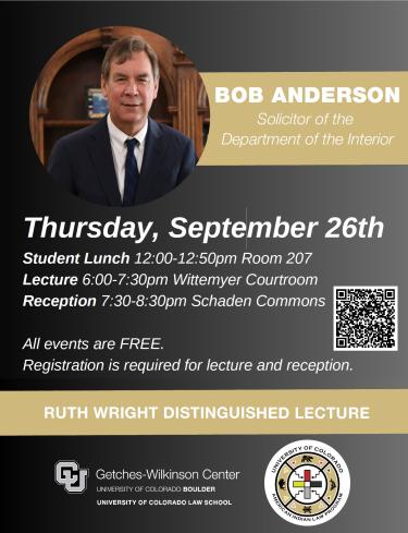 Ruth Wright Lecture - Bob Anderson flyer with white AILP logo