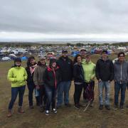 Associate Clinical Professor Carla Fredericks with American Indian Law Clinic students at the Oceti Sakowin Camp in North Dakota